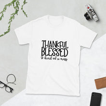 Funny Fall T-shirt "Thankful Blessed Kind of a Mess" Thanksgiving T-shirt, Thankful Tshirt, Short-Sleeve,Unisex T-shirt