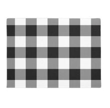 Buffalo Plaid Door Mat, Black and White, Indoor Outdoor Covered Porch Mat, Checked Decor, Every Season Porch Decor