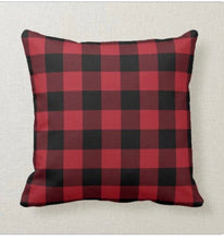 Buffalo Plaid Throw Pillow, Red and Black, Checked Pillow, 16 X 16, Pillow and Insert, Christmas Decor, Winter Decor, Adirondack Plaid