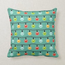Christmas Lights Pillow, Turquoise Pillow, Includes Insert and Cover, Christmas Pillow, Christmas Beach Pillow
