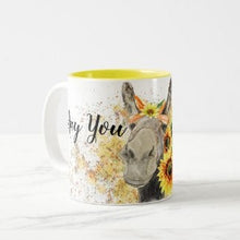 Sunflower Donkey Mug, Mug with Words,  Hay you, Good mornin', Watercolor Donkey with Sunflowers, Gifts for Her, Sunflower Mug, Hostess Gift
