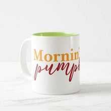 Mug "Mornin' Pumpkin" Two-Tone Mug, 11 oz mug, Gift for Her, Fall Mug