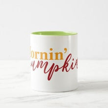 Mug "Mornin' Pumpkin" Two-Tone Mug, 11 oz mug, Gift for Her, Fall Mug