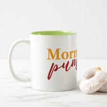 Mug "Mornin' Pumpkin" Two-Tone Mug, 11 oz mug, Gift for Her, Fall Mug