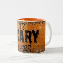 Halloween Mug "It's Scary in Here" Orange, Halloween Gift for Her, Ceramic Mug for Her, Mug With Words