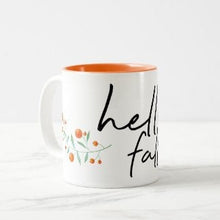Fall Ceramic Mug "Hello Fall" Fall Drinkware, Fall Gifts for Her, Fall Hostess Gifts, Mug With Words