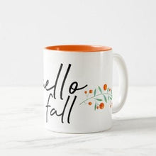 Fall Ceramic Mug "Hello Fall" Fall Drinkware, Fall Gifts for Her, Fall Hostess Gifts, Mug With Words