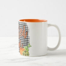 Fall Ceramic Mug "Blessed Mom" Pumpkins and Black Gingham, Fall Gift for Mom, Fall Mugs for Mom, Fall Dinkware