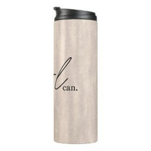 Thermal Tumbler "this girl can" 12oz, Stainless Steel, Flip Top, Blush Pearl Design, Gift for Her, Travel Tumbler, Office Tumbler, Drinkware