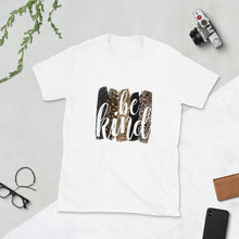 Unisex T-shirt "Be Kind" Animal Print Sublimation, Short-Sleeve T-shirt, Encourage Kindness T-shirt, Inspire Kindness
