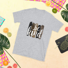Unisex T-shirt "Be Kind" Animal Print Sublimation, Short-Sleeve T-shirt, Encourage Kindness T-shirt, Inspire Kindness