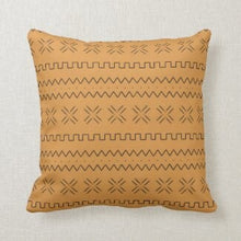 African Pillow, Ethnic Tan and Brown Mudcloth Design Pillow,  African Design, Mudcloth Pattern, African Pattern Pillow, Accent Pillow