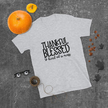 Funny Fall T-shirt "Thankful Blessed Kind of a Mess" Thanksgiving T-shirt, Thankful Tshirt, Short-Sleeve,Unisex T-shirt