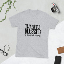 Funny Fall T-shirt "Thankful Blessed Kind of a Mess" Thanksgiving T-shirt, Thankful Tshirt, Short-Sleeve,Unisex T-shirt