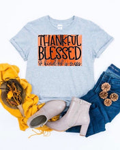 Funny Thanksgiving T-shirt "Thankful Blessed Kind of a Mess" Orange Sublimation, Short-Sleeve, Unisex T-Shirt