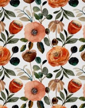 Orange Floral Wall Art, Orange and Peach Floral Print,  Earth Tones Flower Wall Decor
