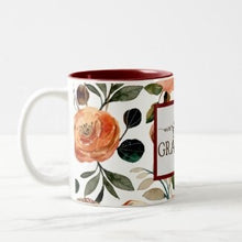 Gratitude Mug, Orange and Peach Mug "Overflowing with Gratitude" Fall Gift Mug, Gift for Her, Thanksgiving Hostess Gift Mug