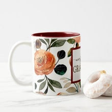 Gratitude Mug, Orange and Peach Mug "Overflowing with Gratitude" Fall Gift Mug, Gift for Her, Thanksgiving Hostess Gift Mug