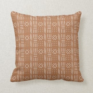 Brown Ethnic Pillow, African Brown Mudcloth Design Pillow,  African Design, Mudcloth Pattern, African Pattern Pillow, African Accent Pillow