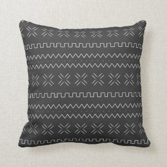 Black Ethnic Pillow, African Black Mudcloth Design Pillow,  African Design, Mudcloth Pattern, African Pattern Pillow, African Accent Pillow