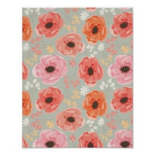 Floral Wall Art, Orange, Peach, Pink, Coral Colors Wall Decor, Floral Wall Accent, Floral Wall Poster, Ready to Frame, Floral Home Accent