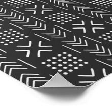 African Mudcloth Print, Black Mudcloth Design Poster,  African Design Mudcloth Pattern, African Pattern Poster, African Wall Art, Ethnic Art