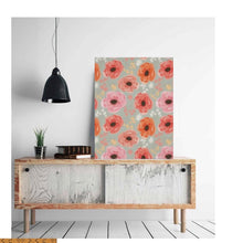 Floral Wall Art, Orange, Peach, Pink, Coral Colors Wall Decor, Floral Wall Accent, Floral Wall Poster, Ready to Frame, Floral Home Accent