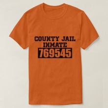 Funny Halloween T-shirt County Jail, Orange, Prisoner Number T-shirt, Halloween Costume, Unisex Halloween T-shirt, Orange Haloween T-shirt