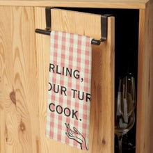 Retro Style Kitchen Towel, Red Gingham, Mid-Century Woman "Darling, It's Your Turn To Cook", Funny Kitchen Towel, Funny Kitchen Gifts