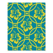 Tropical Hibiscus Print, Hibiscus Wall Art, Yellow and Blue, Tropical Floral Art, Tropical Wall Decor, Tropical Wall Art, Hibiscus Floral