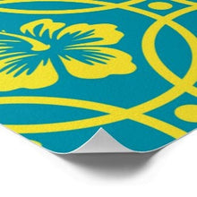 Tropical Hibiscus Print, Hibiscus Wall Art, Yellow and Blue, Tropical Floral Art, Tropical Wall Decor, Tropical Wall Art, Hibiscus Floral