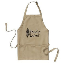 Funny Garden Apron, Shady Lover,  Black Fern Frond, Three Pocket Garden Apron, Gift for Her, Gift for Gardener, Gardening, Mother's Day Gift