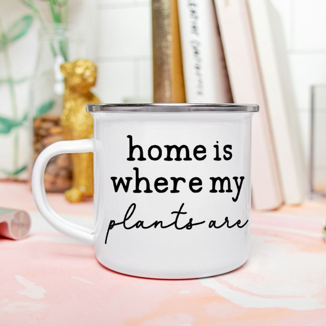 Plant Lover Camp Mug 10 oz., Home is Where My Plants Are,  Plant Lover, Gardening Gift Mug, Gift for Her, Plant Lover Gift, Gift for Mother