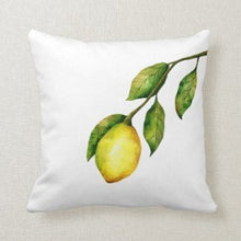 Lemon Accent Pillow, Watercolor Lemon Branch Pillow, Yellow Stripe Pillow, Two Pillows in One, Summer Porch Pillow, Includes Cover & Insert