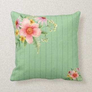 Pastel Mint Striped Pillow, Mint Striped Pillow, Pastel Pillows, Spring Floral Pillow, Summer Pastel Pillow, Pastel Decor, Insert and Cover