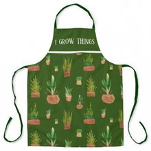 Plant Lover Apron, Garden Apron "I Grow Things" Plant Pattern Apron, Potted Plants Apron, Gardening Apron, Plant Lover Gift, Gift for Mom