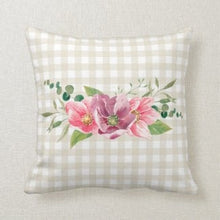 Spring PIllow, "Hoppy Spring" Easter Rabbit Pillow, Floral Pillow, Spring Porch Pillow, Easter Porch Decor, Easter Decor, Rabbit Pillow