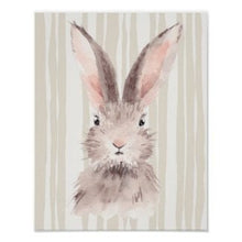 Rabbit Wall Art, Nostalgic Watercolor Rabbit Print,  Easter Rabbit Wall Decor, Spring Wall Art, Watercolor Easter Rabbit, Rabbit Theme Decor