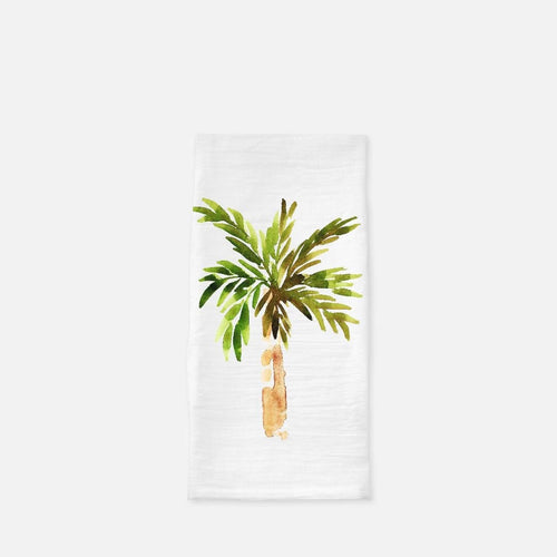 Palm Tree Tea Towel (Flour Sack), Tropical Tea Towel,  Watercolor Palm Tree, Tropical Kitchen Accent, Beach  Decor, Kitchen Gift for Her