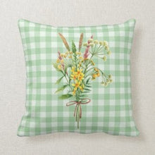 Pastel Mint Plaid Pillow, Mint Checked Pillow, Pastel Pillows, Spring Floral Pillow, Summer Pastel Pillow, Pastel Decor, Insert and Cover