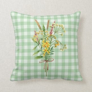 Pastel Mint Plaid Pillow, Mint Checked Pillow, Pastel Pillows, Spring Floral Pillow, Summer Pastel Pillow, Pastel Decor, Insert and Cover