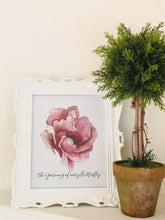 Art Print Floral Watercolor Burgundy Floral, Typography, Butterfly, Poster