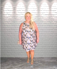 A-Line Dress, Dragon Scale Pattern, Tan, Grey, Brown, Women Dress, Neutral Colors, Flatters All Figures, Womens Dress, Flowy Style
