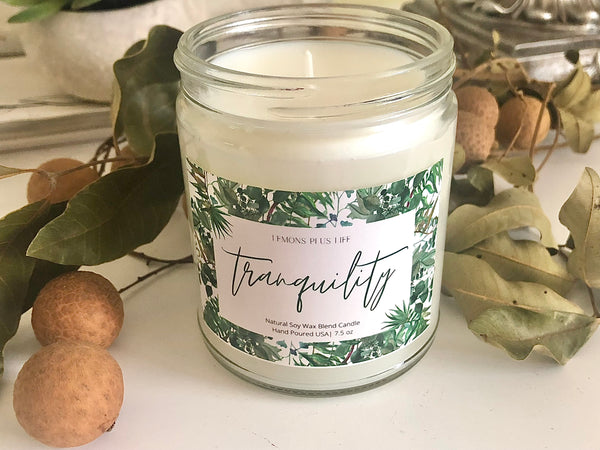 Tranquility Natural Soy Wax Candle 7.5 oz, Aromatherapy Candles, Mindfulness Candle, Gift for Her