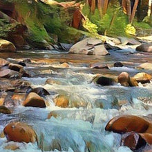Folding Screen, Barefoot Delight, River, Mountain Wilderness Landscape