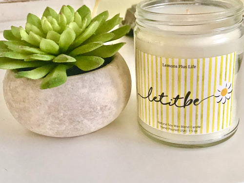 Let It Be Message Candle, 7.5 oz, Natural Soy Wax Blend Candle, Vanilla, Cinnamon, Whipped Cocoa Candle, Aromatherapy Candle, Gifts for Her