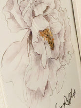 Watercolor Art Print, White Floral, Typography, Dressed in Ruffles, Poster