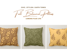 Fall Pillow, Earth Tone, Brown and Gold, Botanical and Leaves, Nature Inspired Pillows, Minimalist Style, Contemporary Pillow