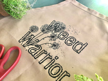 Funny Garden Apron "Weed Warrior" Three Pocket Garden Apron, Gardening Gift, Gift for Gardener, Dandelion, Funny Saying, Spring Garden Apron