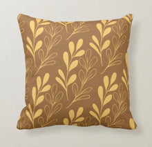 Fall Pillow, Earth Tone, Green, Botanical Leaves, Nature Inspired Pillows, Minimalist Style, Contemporary Pillow